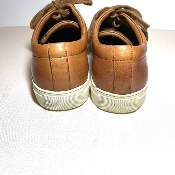 Wolf Shepherd Mens Leather Glider Chestnut Brown Tan Lace Up Sneakers Size 6 - Picture 6 of 8